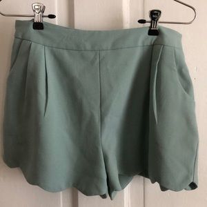 Scalloped Teal Shorts